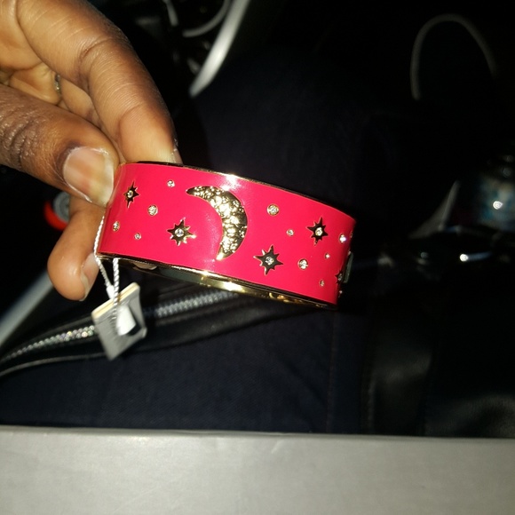 Pink moon and stars enameled bracelet - Picture 6 of 6